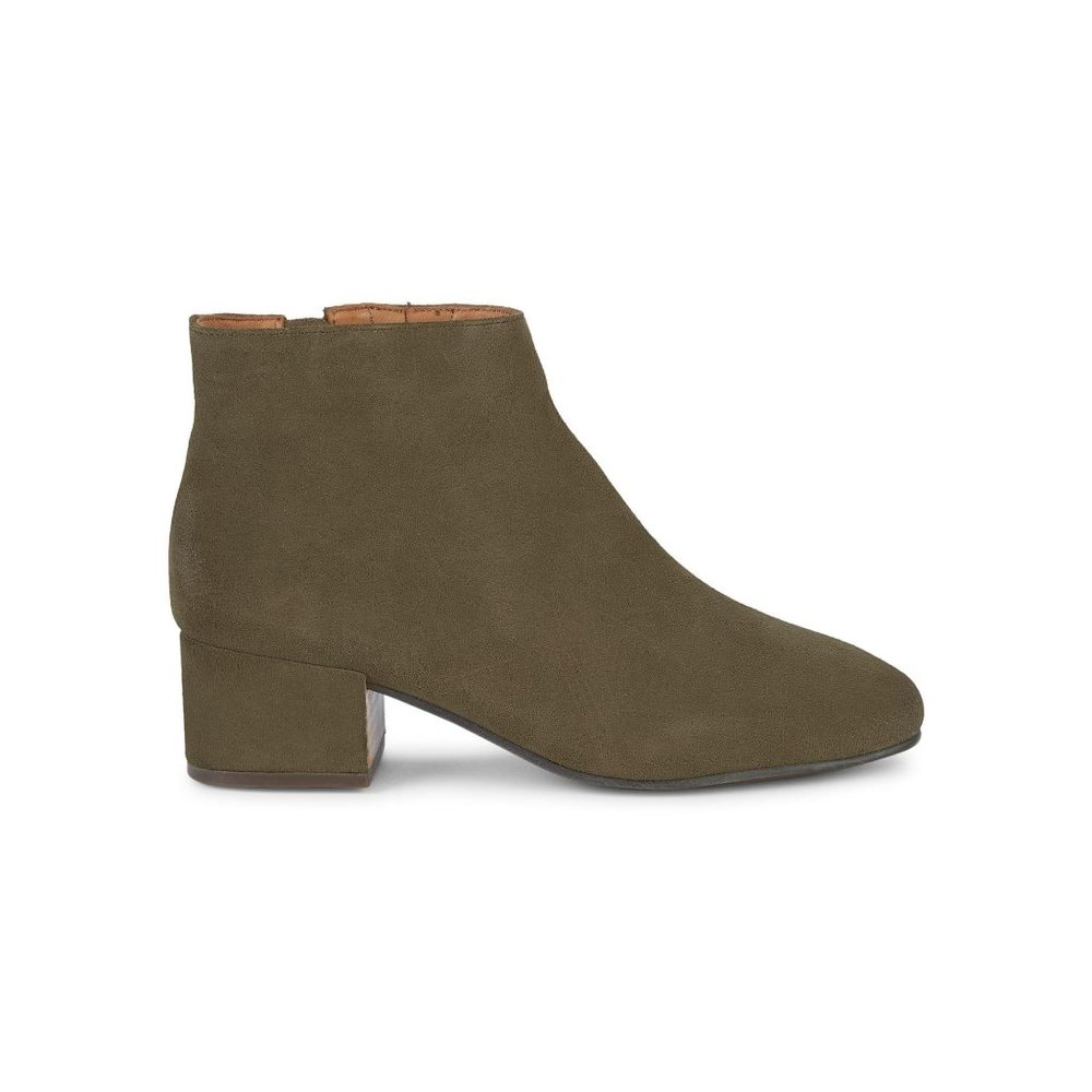 Kenneth Cole Ella Bootie Olive Green 7 Suede Block Heel